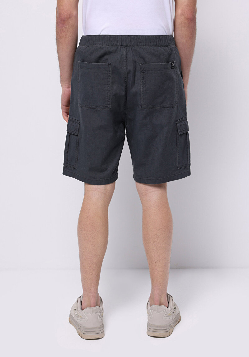 Regular Fit Orta Bel Düz Erkek Antrasit Şort