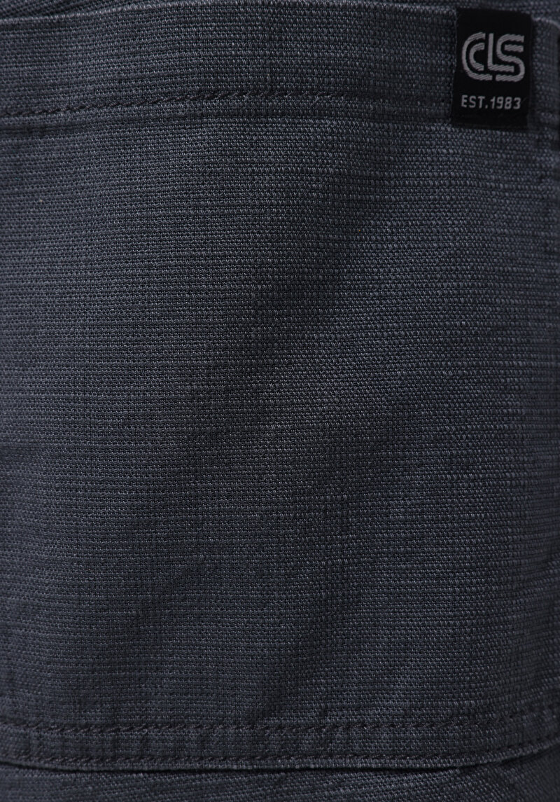 Regular Fit Orta Bel Düz Erkek Antrasit Şort