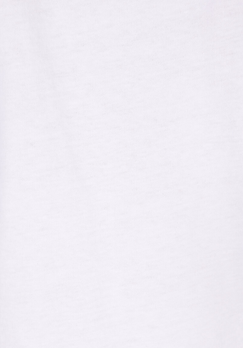 Slim Fit Yuvarlak Yaka Baskılı Kadın Beyaz Kısa Kol Tişört