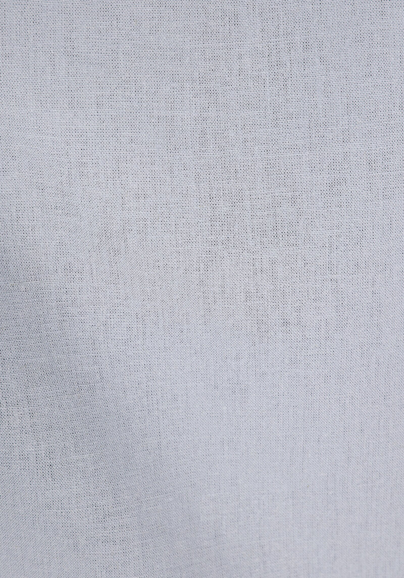 Relax Fit Shirt Neck Düz Erkek Gri Uzun Kol Gömlek