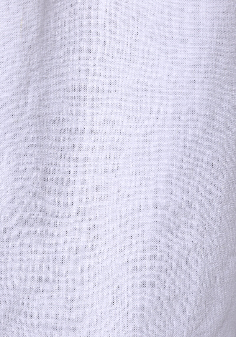 Relax Fit Shirt Neck Düz Erkek Beyaz Uzun Kol Gömlek