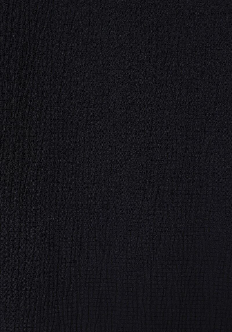 Regular Fit Shirt Neck Jakarlı Erkek Siyah Kısa Kol Gömlek