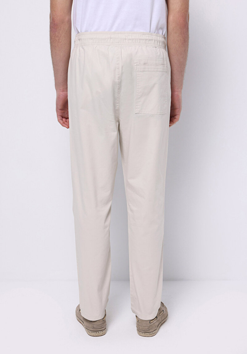 Comfort Fit Orta Bel Uzun Paça Erkek Taş  Pantolon