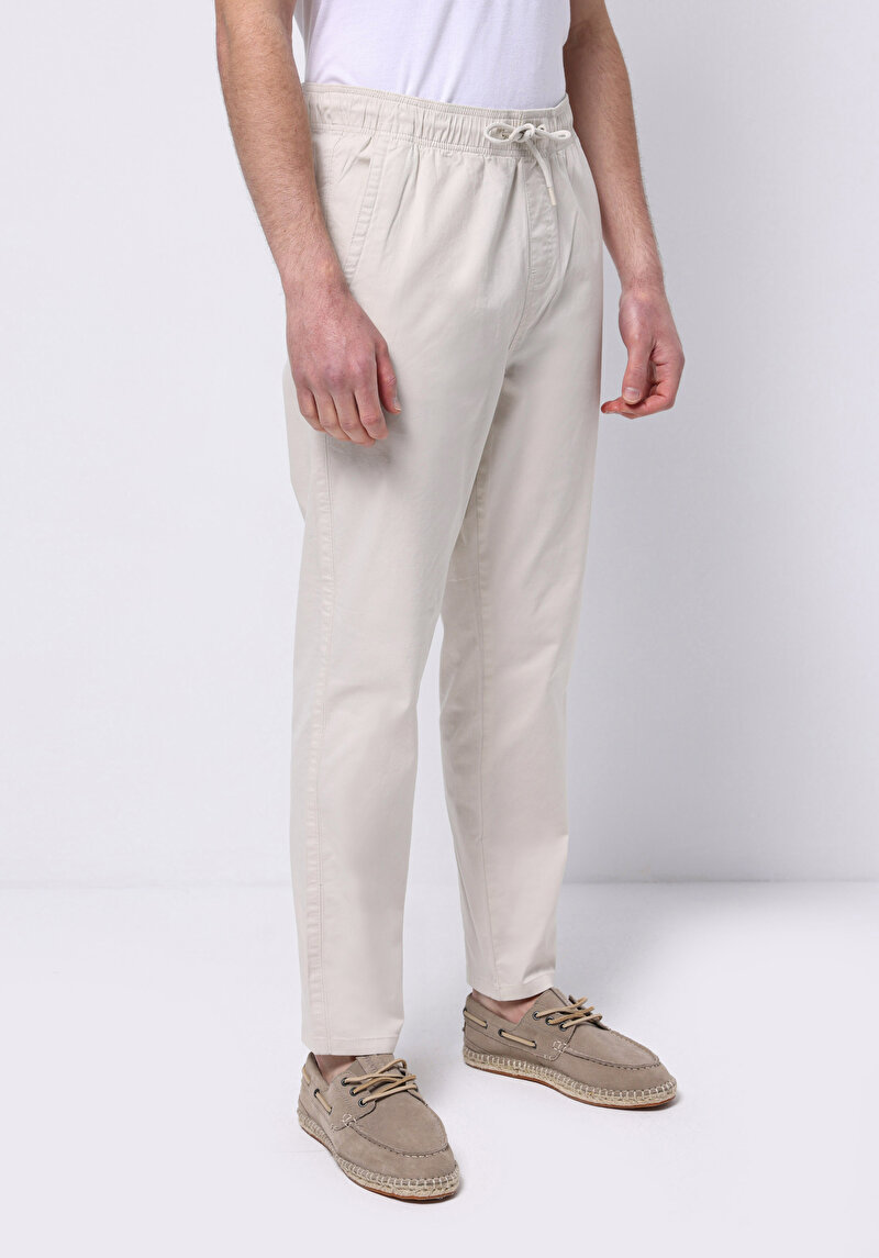 Comfort Fit Orta Bel Uzun Paça Erkek Taş  Pantolon
