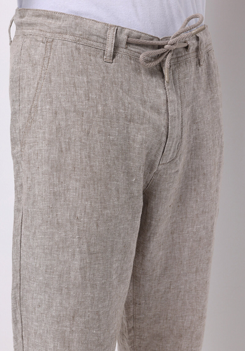 Regular Fit Orta Bel Uzun Paça Erkek Kahverengi  Pantolon