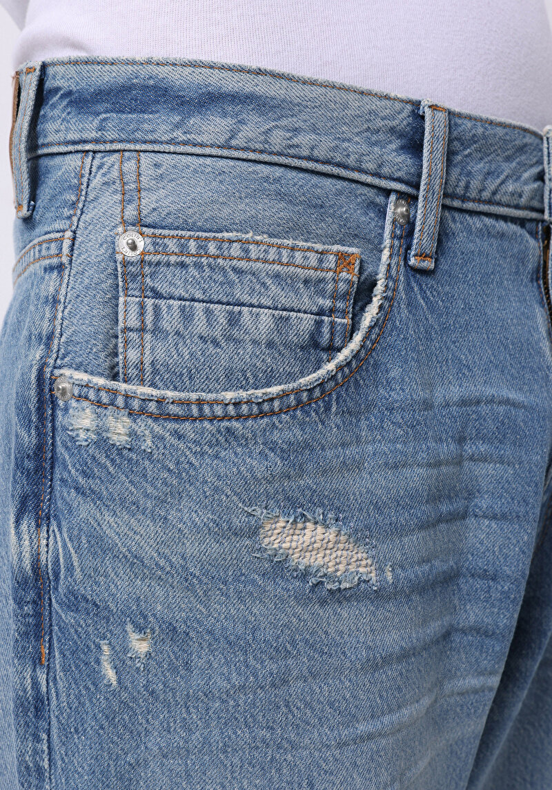 Balloon Fit   Erkek Light İndigo Denim Jean Pantolon