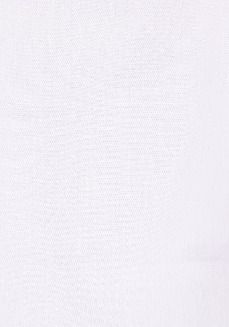 Slim Fit Shirt Neck Düz Kadın Beyaz Uzun Kol Gömlek