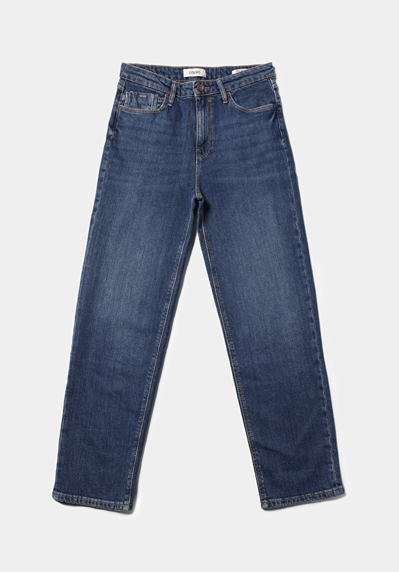 Straight Fit Kadın İndigo Jean Pantolon