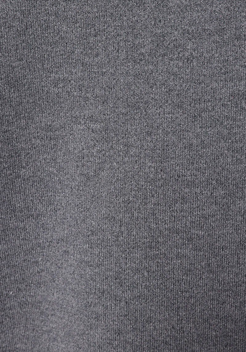 Regular Fit Polo Yaka Jakarlı Erkek Gri Kazak