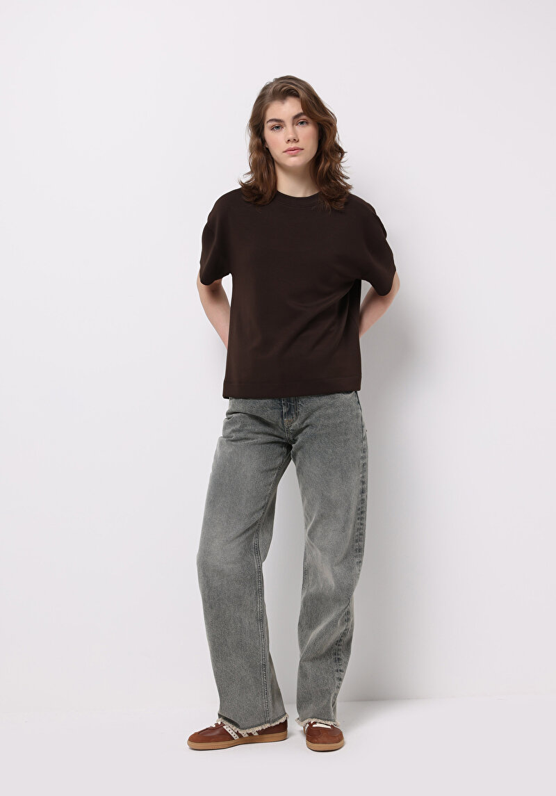 Straight Fit   Kadın İndigo Jean Pantolon