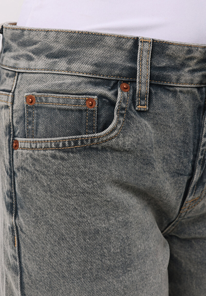 Straight Fit   Kadın İndigo Jean Pantolon