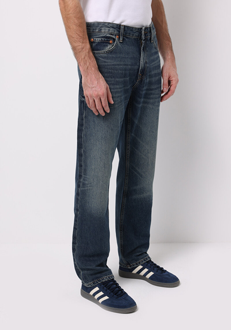 Regular Fit Erkek İndigo Jean Pantolon