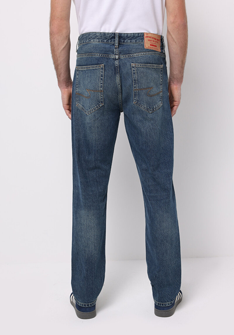 Regular Fit Erkek İndigo Jean Pantolon