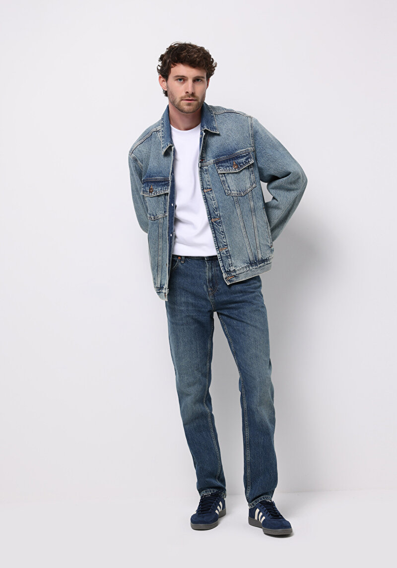 Regular Fit Erkek İndigo Jean Pantolon
