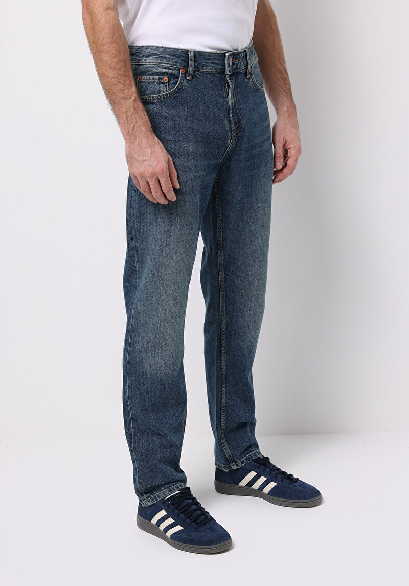 Regular Fit Erkek İndigo Jean Pantolon