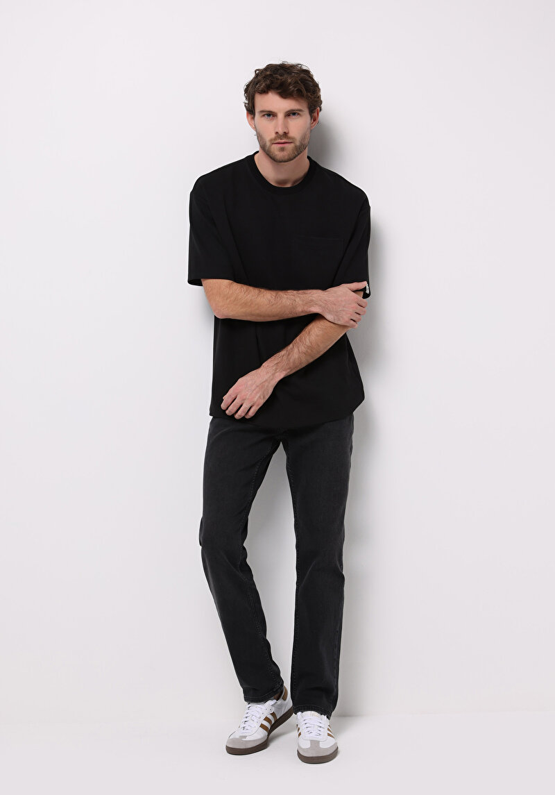 Regular Fit   Erkek Siyah Jean Pantolon