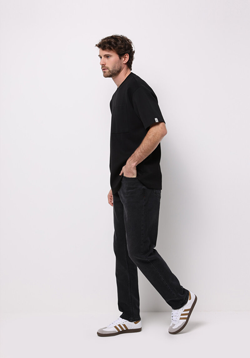Regular Fit Erkek Siyah Jean Pantolon
