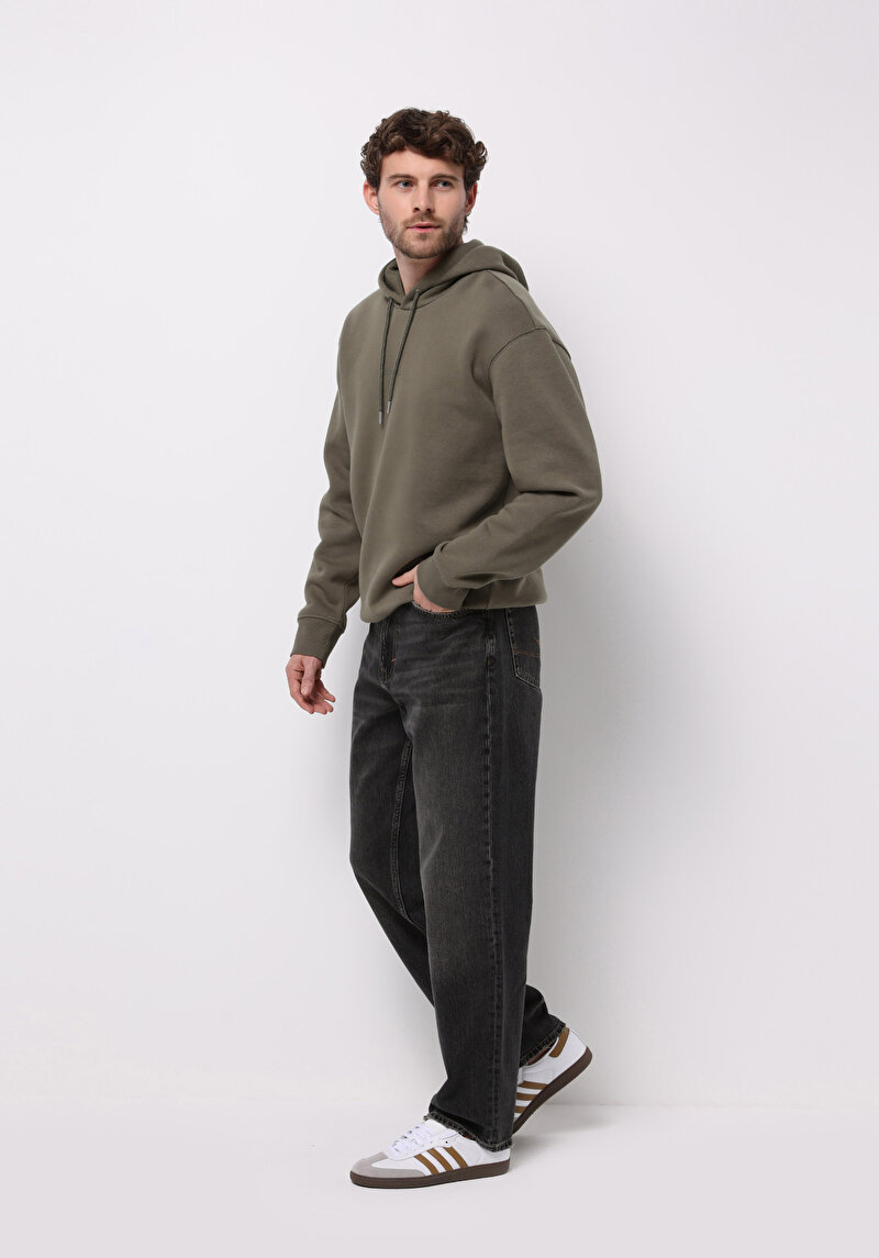 Loose Relaxed Fit Erkek Siyah Jean Pantolon