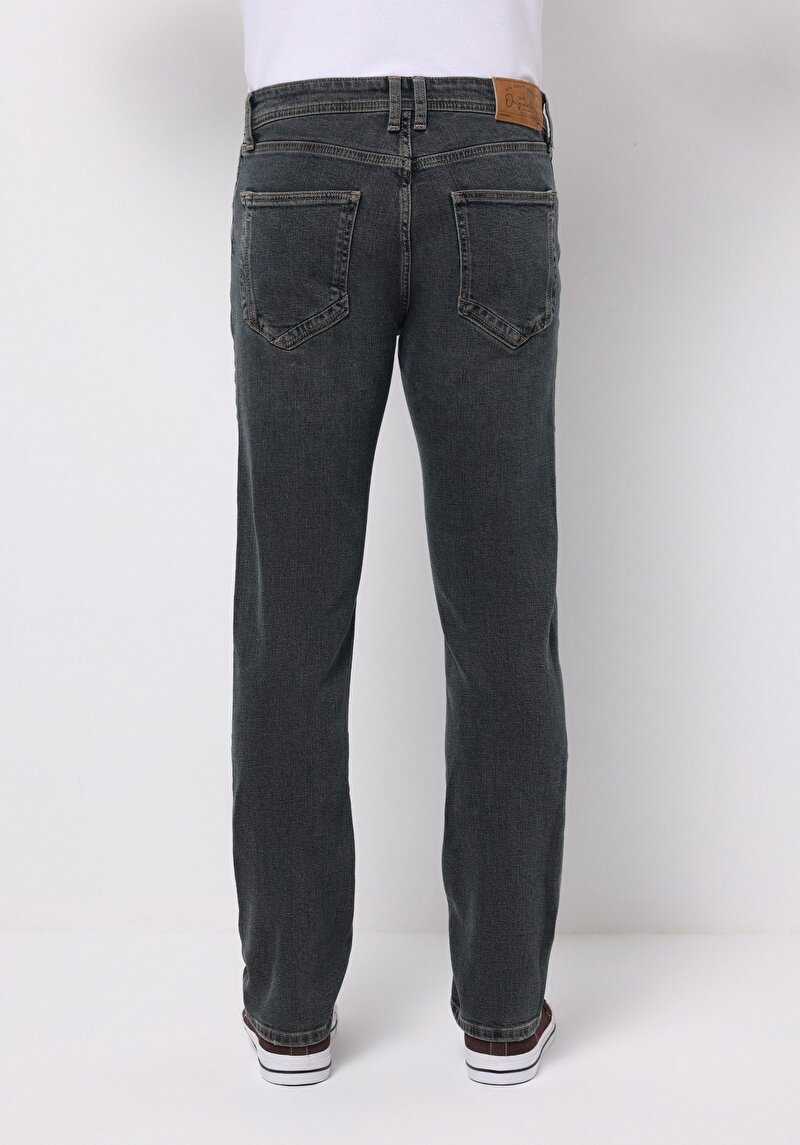 Straight Fit Erkek İndigo Jean Pantolon
