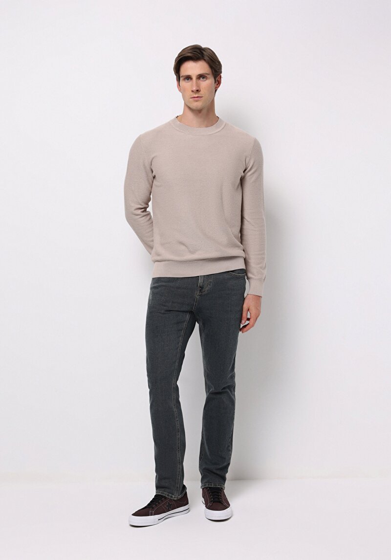 Straight Fit Erkek İndigo Jean Pantolon