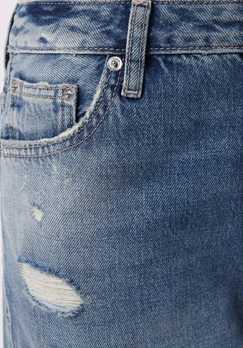 Loose Fit   Kadın İndigo Jean Pantolon