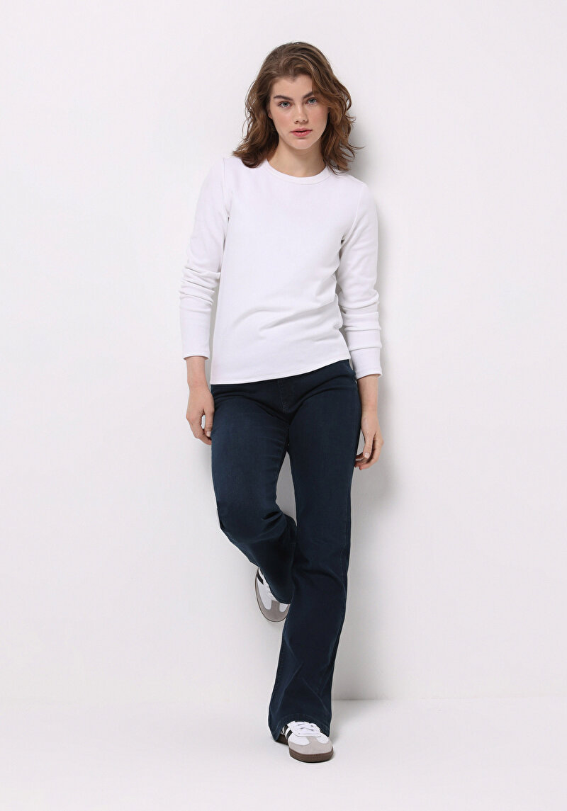Regular Fit Kadın Koyu İndigo Jean Pantolon