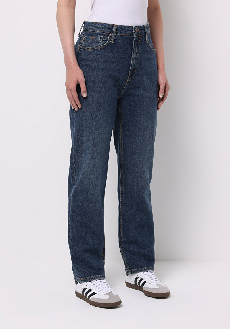 Straight Fit Kadın İndigo Jean Pantolon