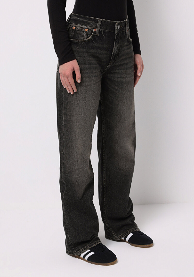 Straight Fit   Kadın Siyah Jean Pantolon