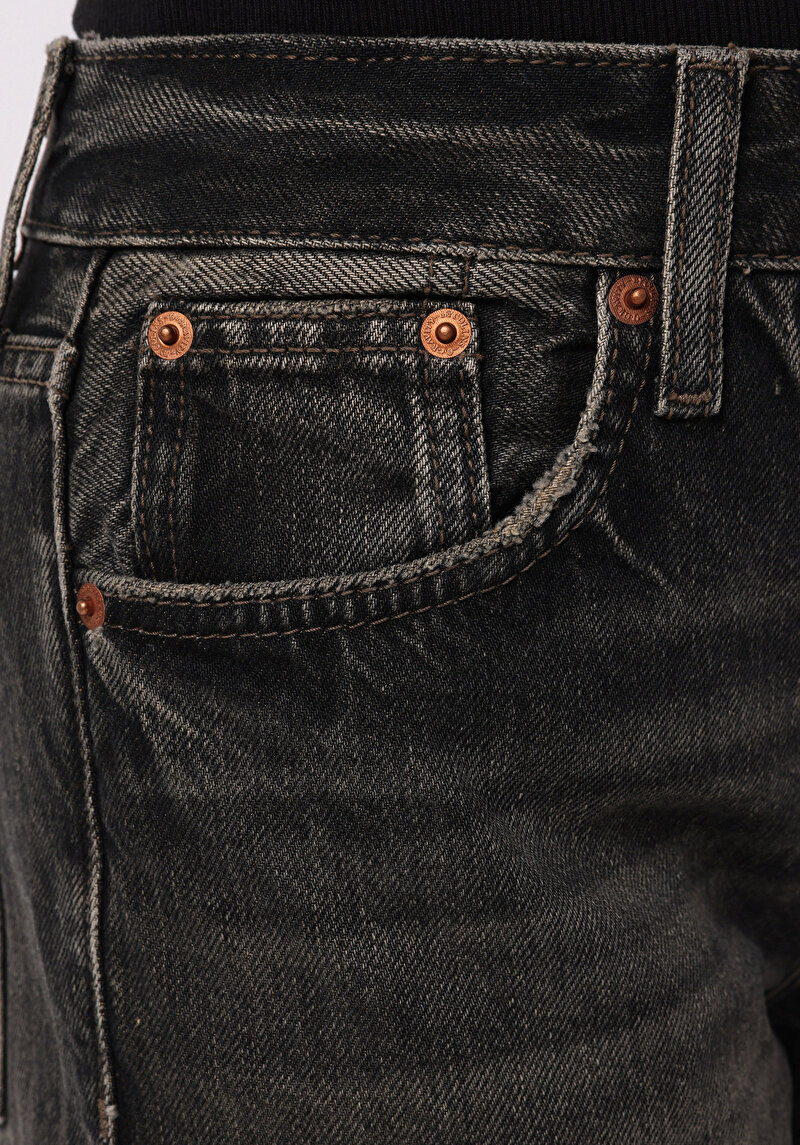 Straight Fit   Kadın Siyah Jean Pantolon