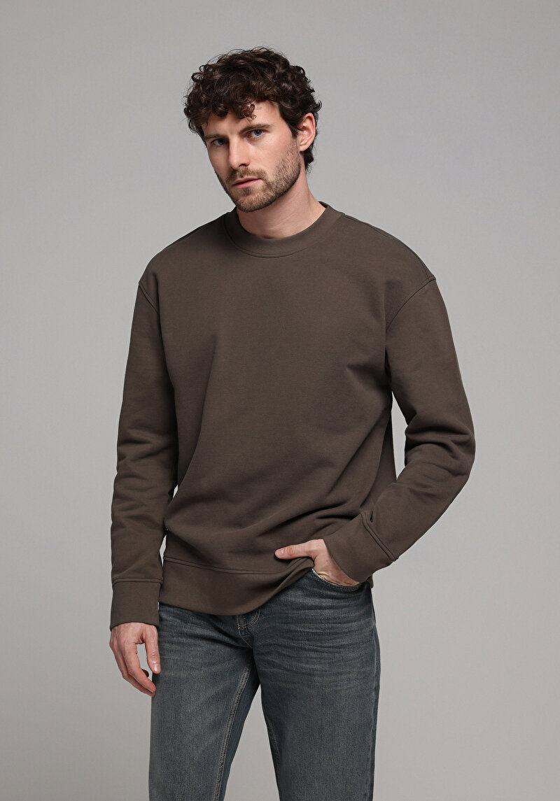 Comfort Fit Erkek Yeşil Sweatshirt