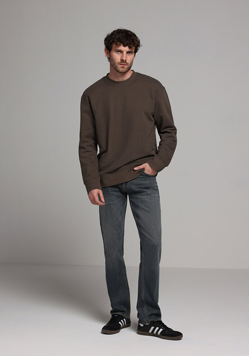 Comfort Fit   Erkek Yeşil Sweatshirt