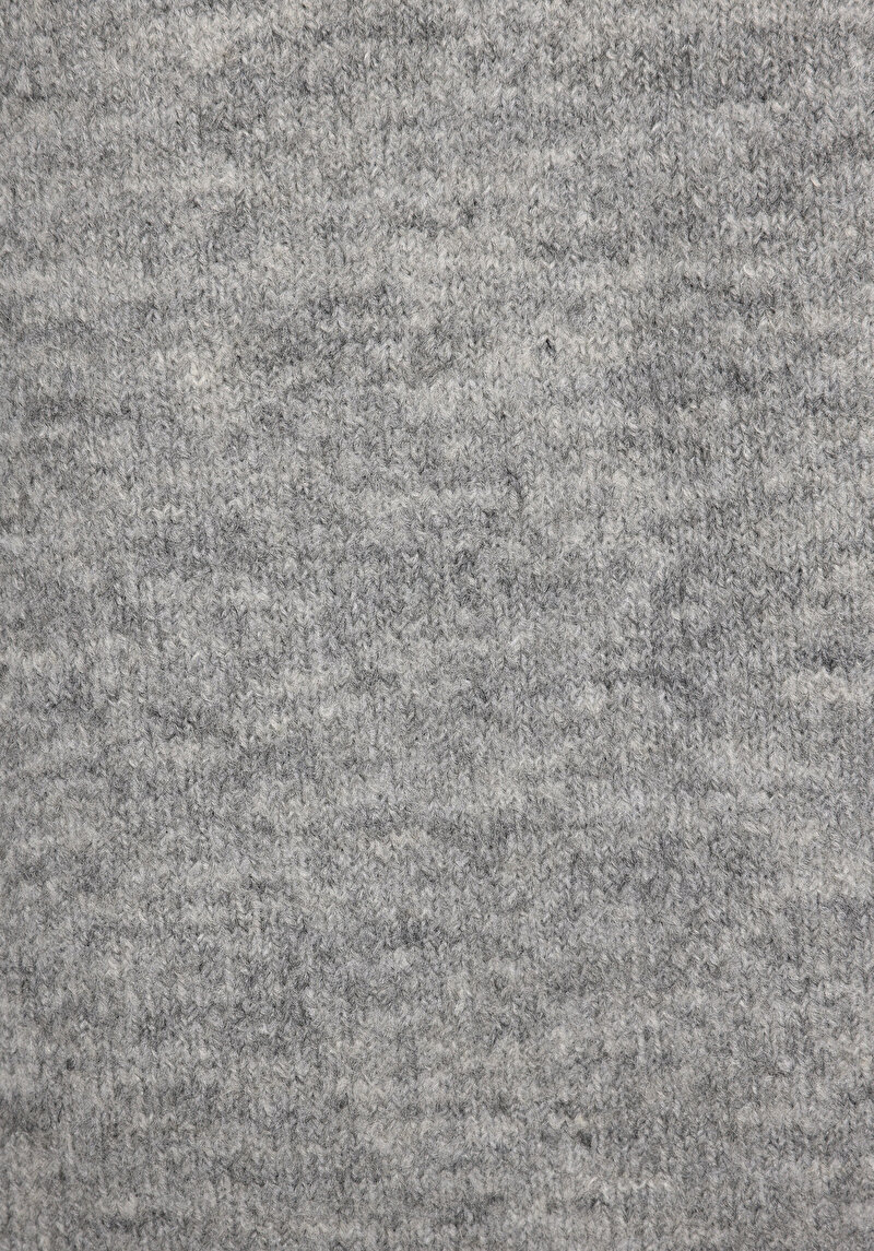 Regular Fit Yuvarlak Yaka Düz Kadın Gri Kazak