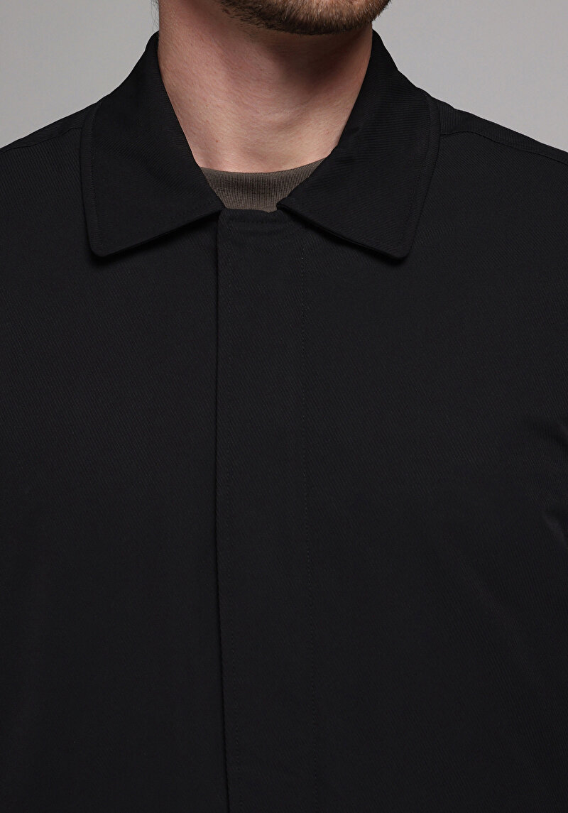 Oversize Fit     Erkek Siyah Mont