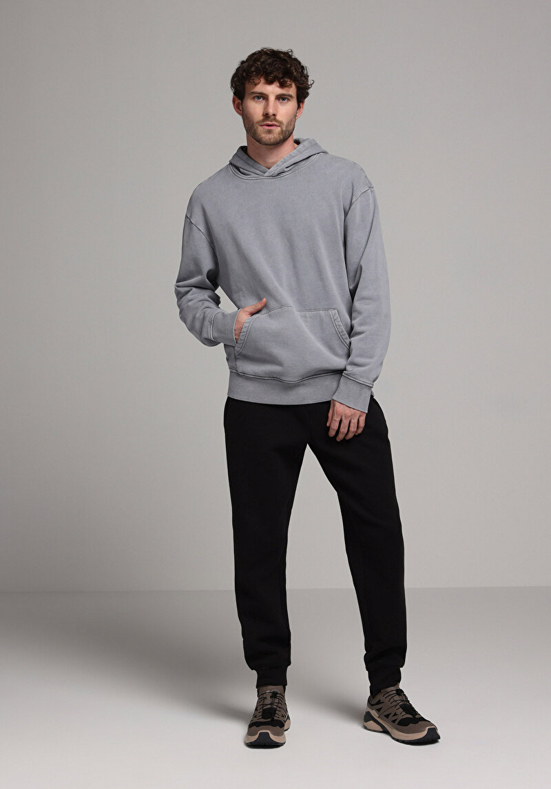Comfort Fit Erkek Gri Sweatshirt