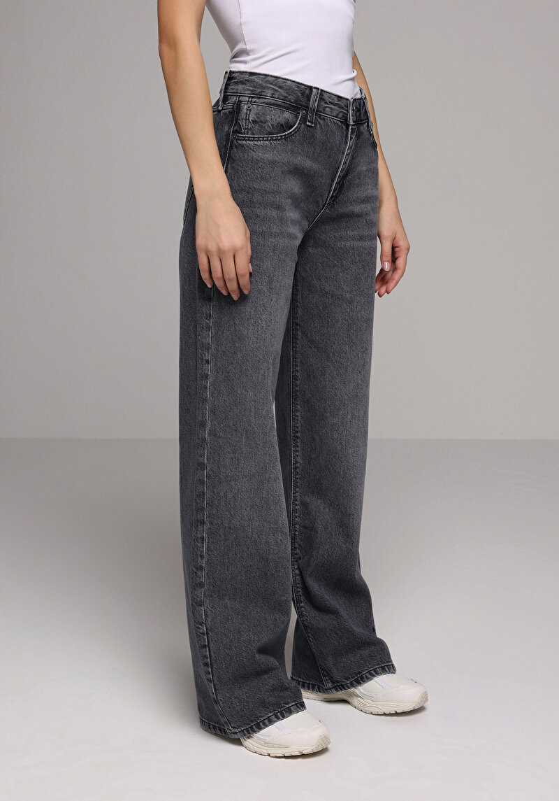 Regular Fit Kadın Siyah Jean Pantolon