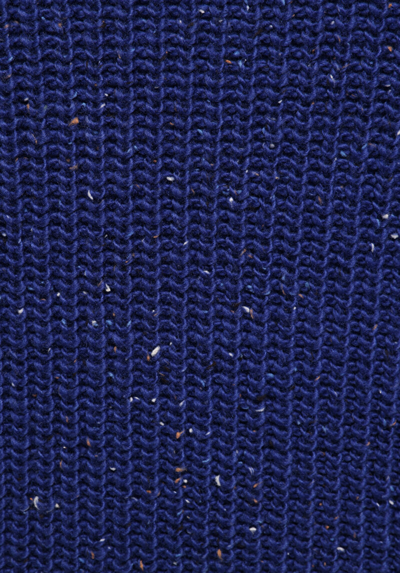 Regular Fit Yuvarlak Yaka Düz Kadın Mavi Kazak