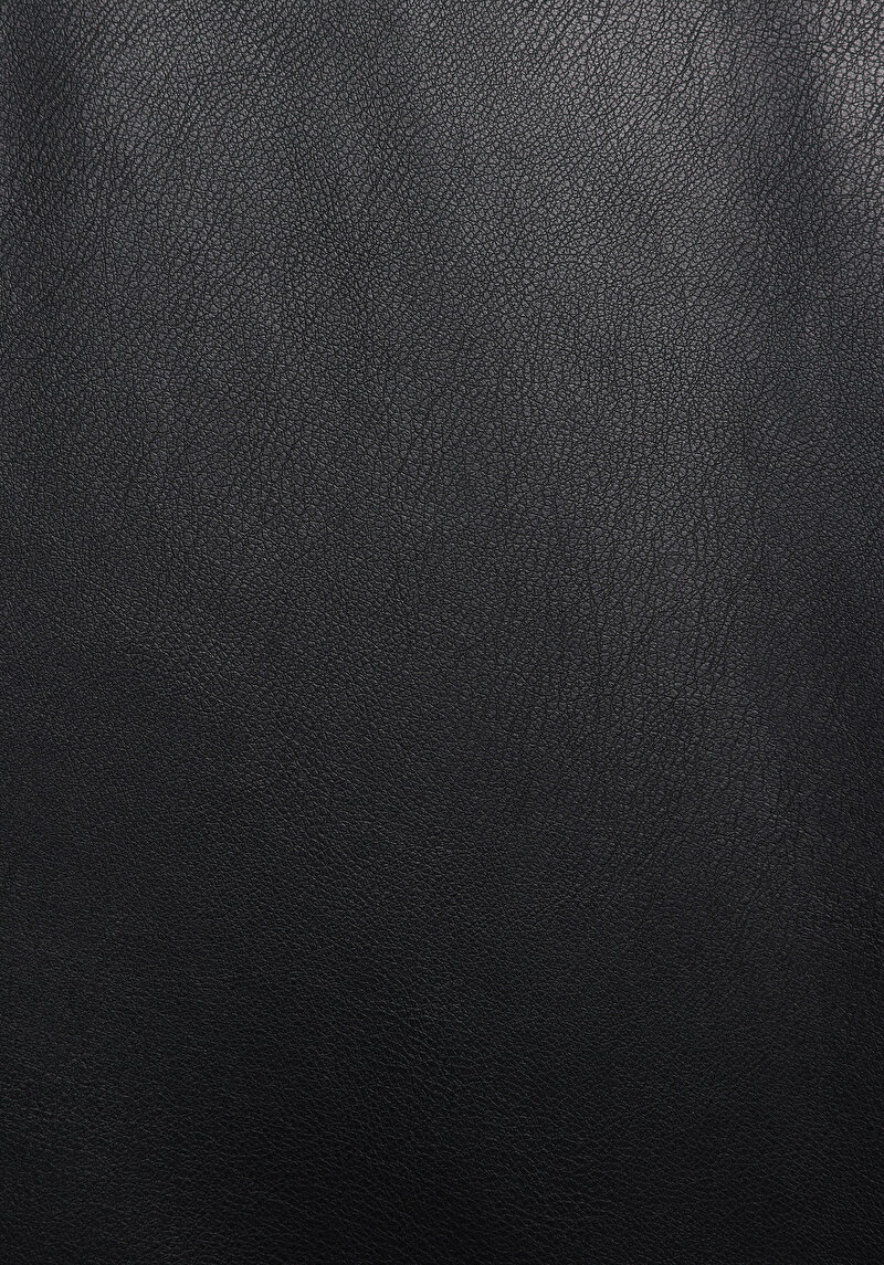 Regular Fit Kapüşonlu Fermuarlı Astarlı Kaplamalı Kadın Siyah Mont Pu