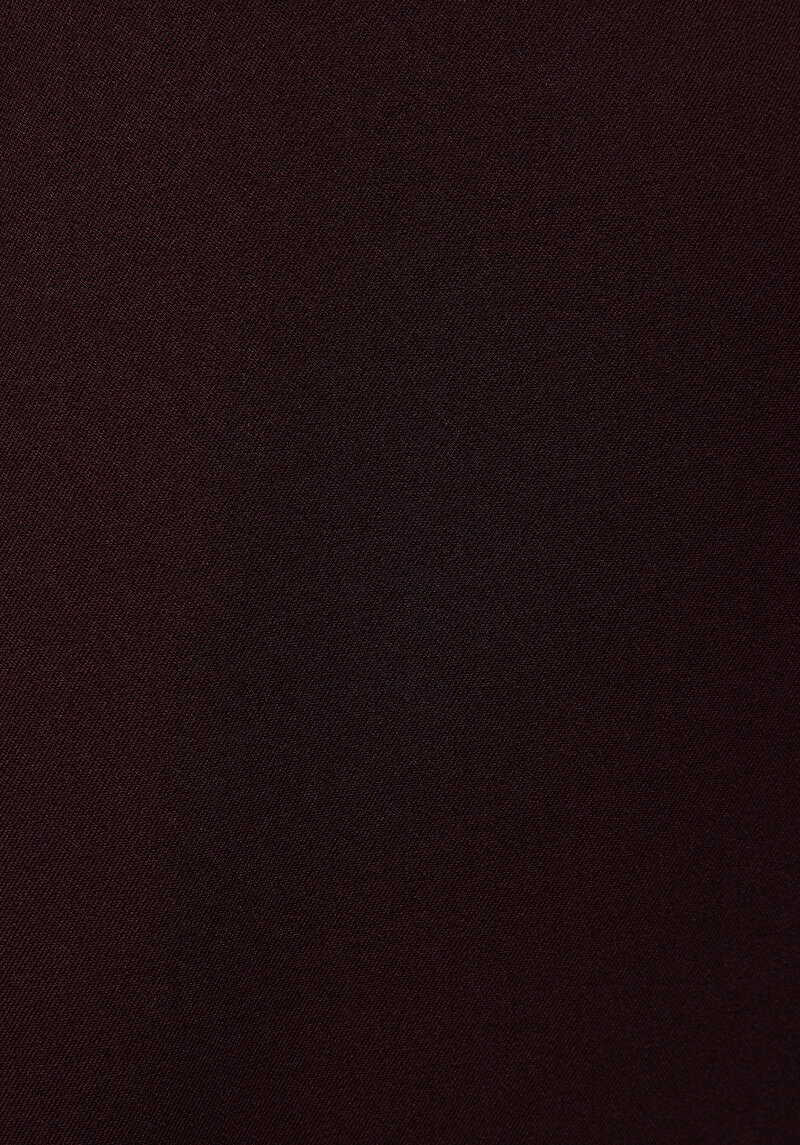 Regular Fit Yüksel Bel Geniş Paça Kadın Bordo  Pantolon