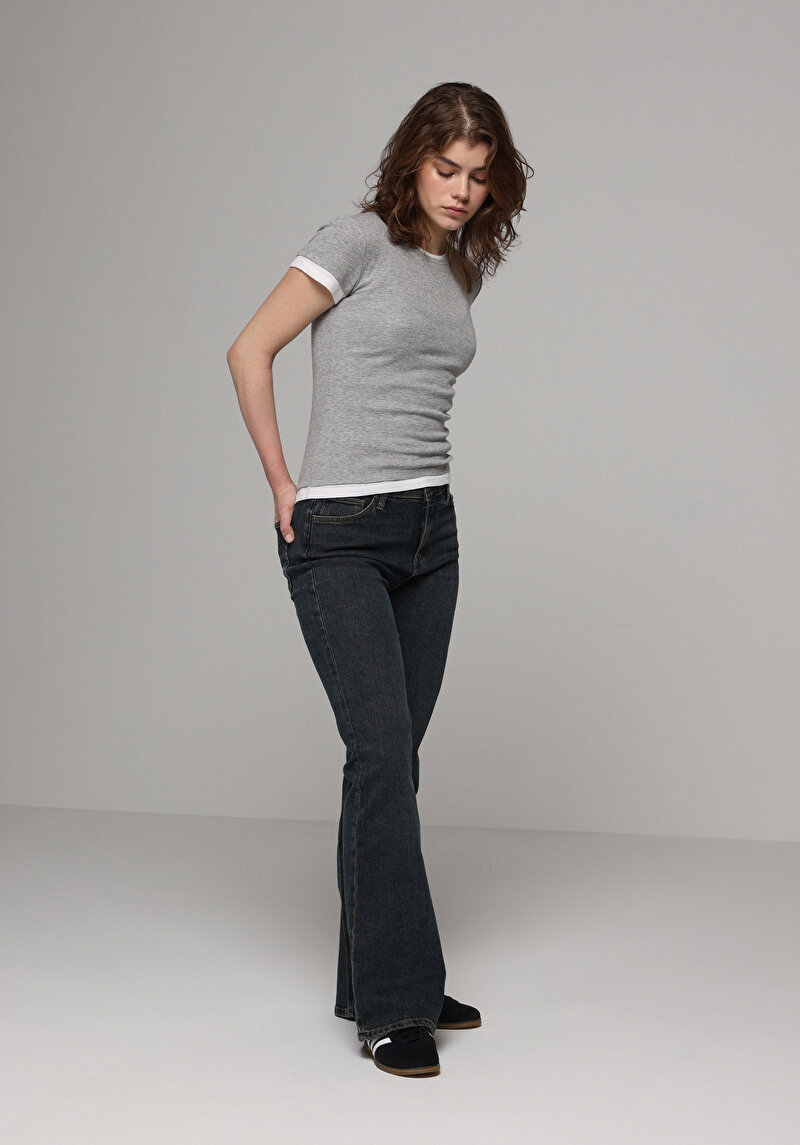 Regular Fit   Kadın Koyu İndigo Jean Pantolon