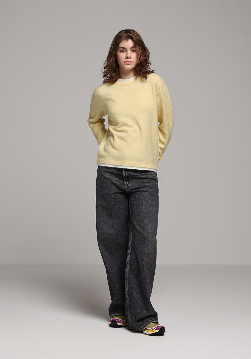 Loose Fit Kadın Siyah Jean Pantolon