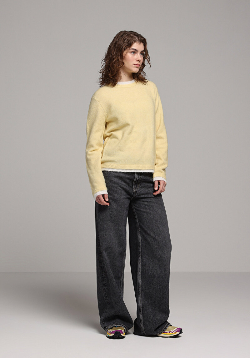 Loose Fit Kadın Siyah Jean Pantolon