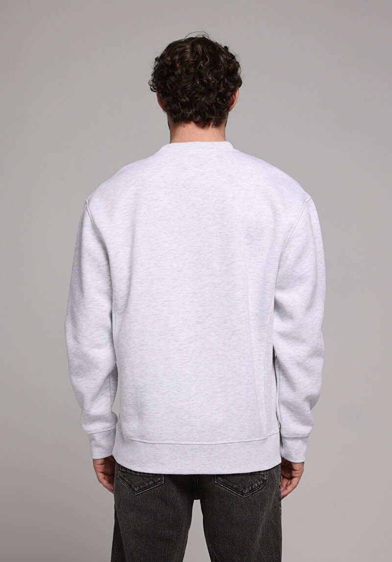 Comfort Fit   Erkek Gri Sweatshirt