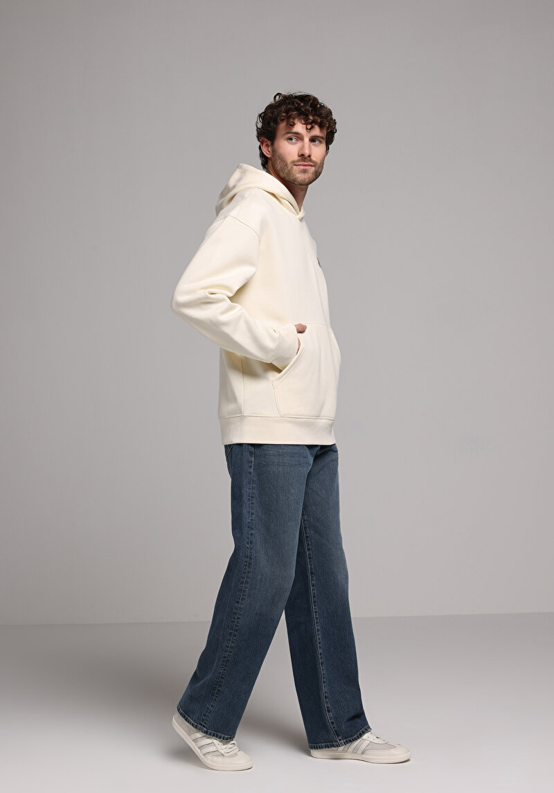 Comfort Fit   Erkek Ekru Sweatshirt