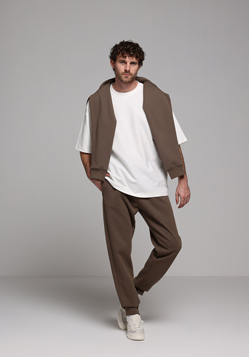 Regular Fit Orta Bel Düz Erkek Gri Eşofman Altı