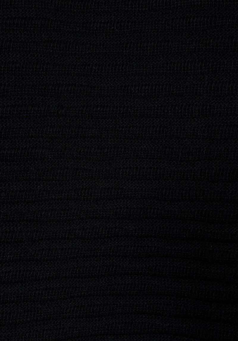 Comfort Fit Yuvarlak Yaka  Erkek Siyah Kısa Kol Kazak