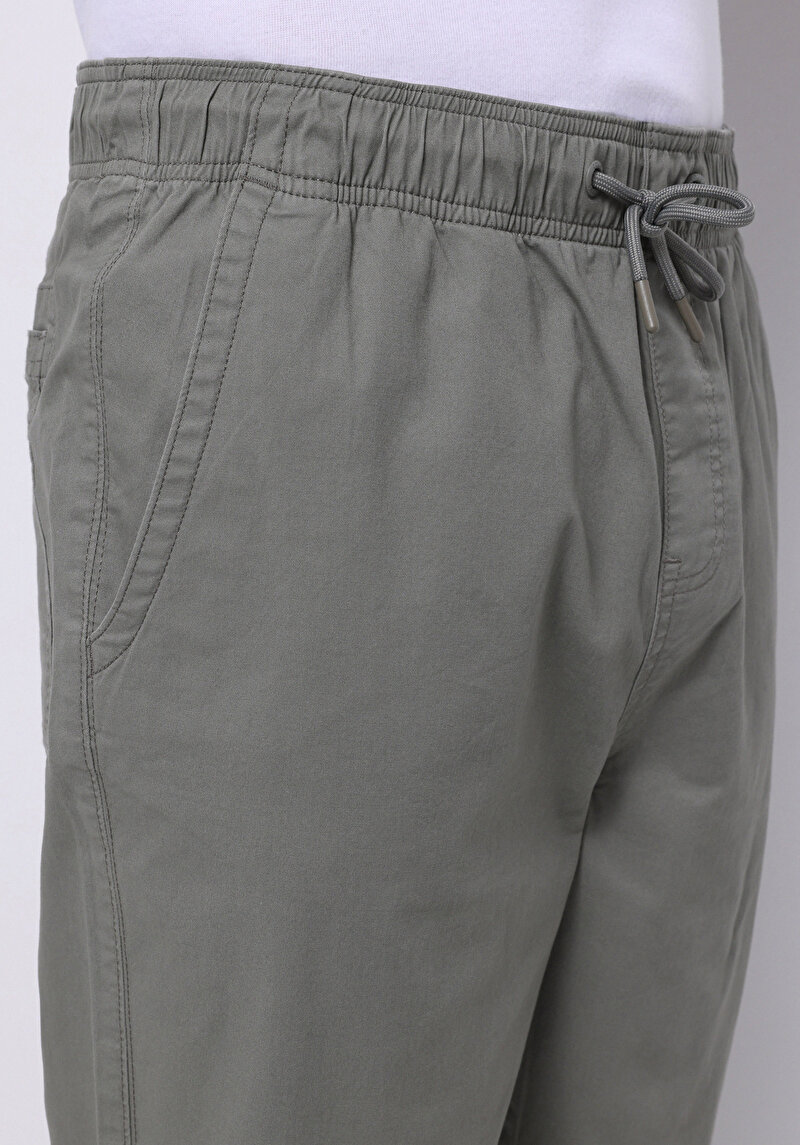 Comfort Fit Orta Bel Uzun Paça Erkek Yeşil  Pantolon