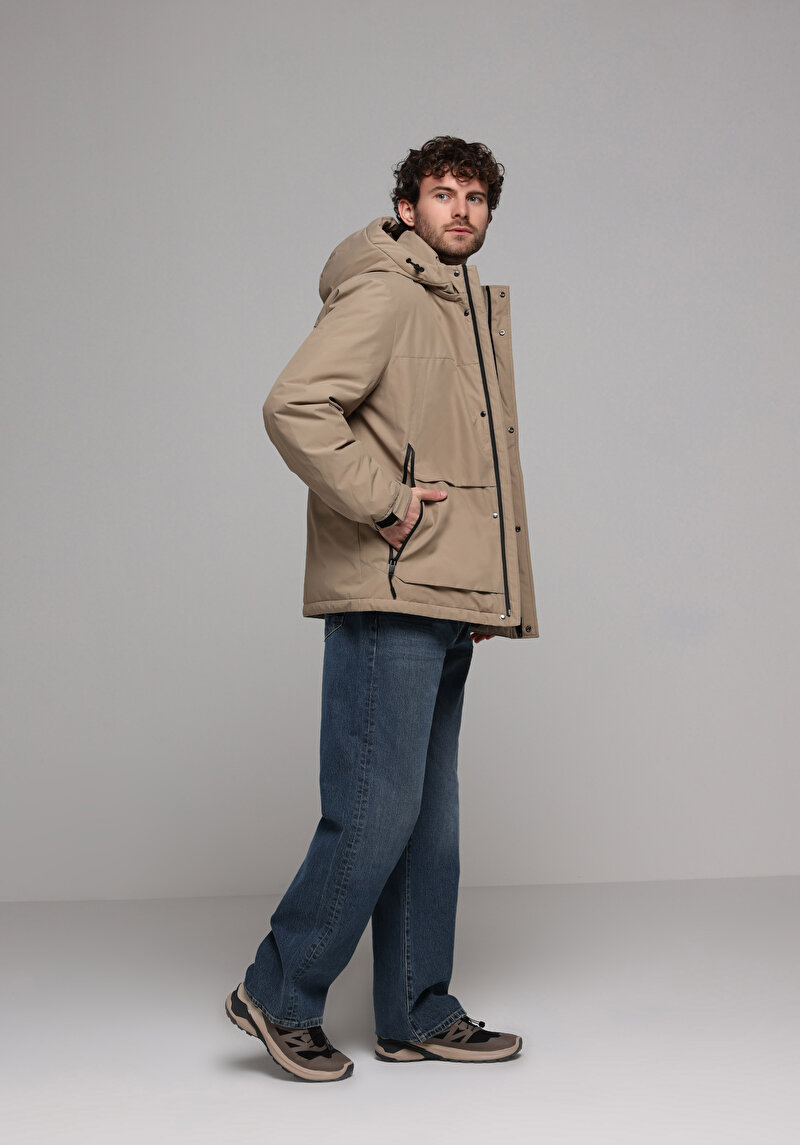 Regular Fit Erkek Bej Mont