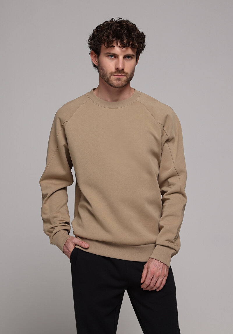 Regular Fit Erkek Bej Sweatshirt