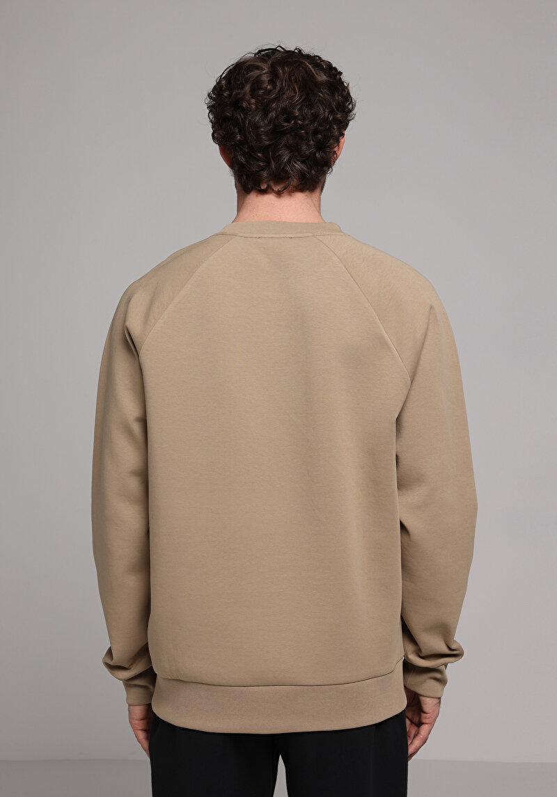 Regular Fit   Erkek Bej Sweatshirt