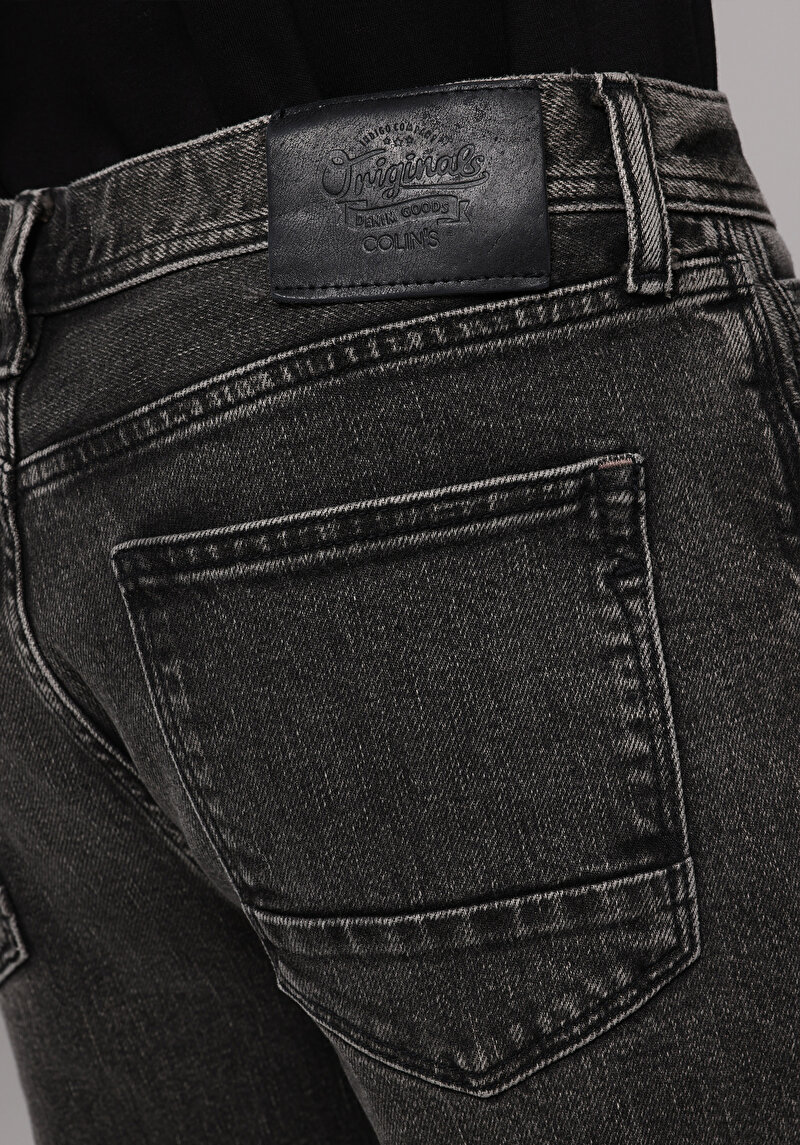 Loose Tapered Fit   Erkek Siyah Jean Pantolon